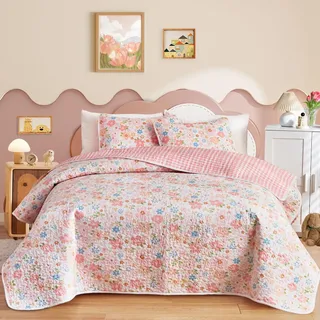 Conjunto De Edredões Joyreap Full/queen 229x229cm Rosa Flora